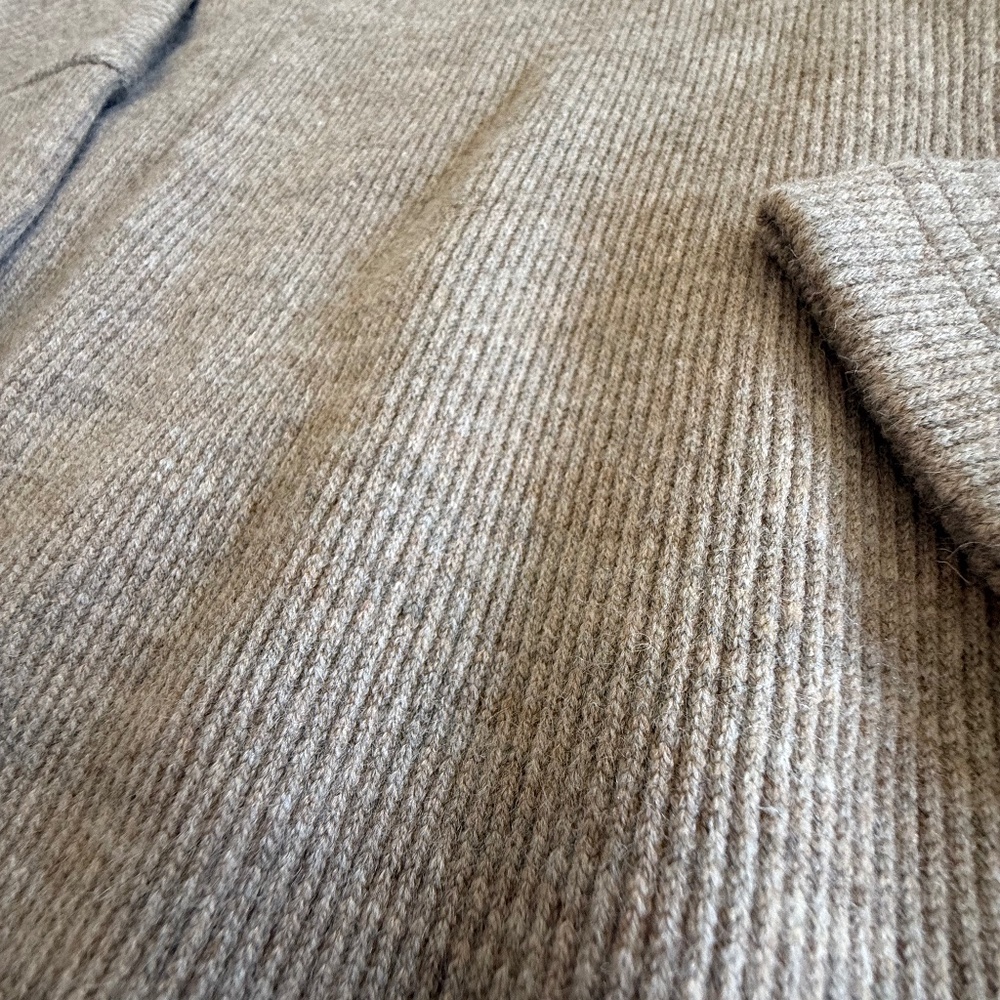 NWT!! $69 OGL Cozy Collared V-Neck Batwing Sleeve Pullover in Heather Taupe S - Picture 14 of 14